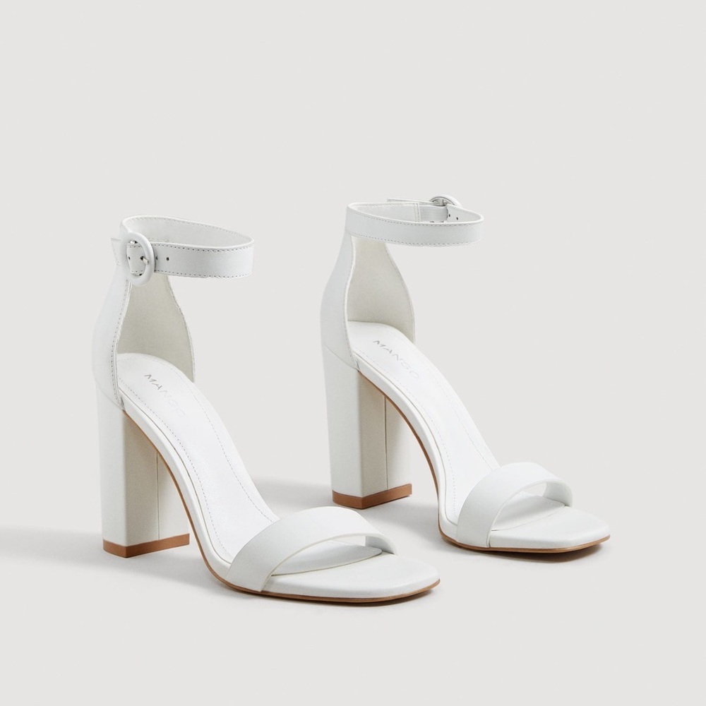 MANGO 👡✨White Sandals LEATHER